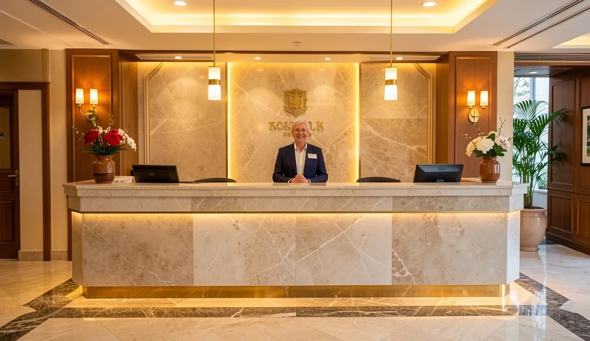 Erişilebilir otel resepsiyon alanı