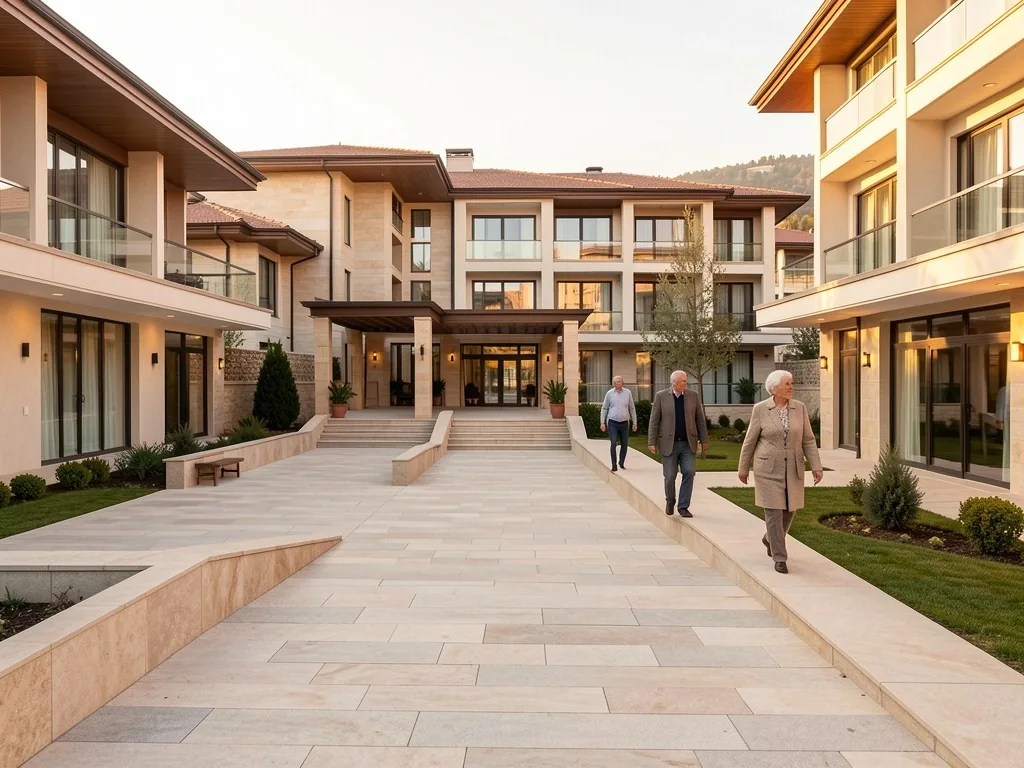 Afyonkarahisar erişilebilir termal otel binası, düz yürüyüş yolları